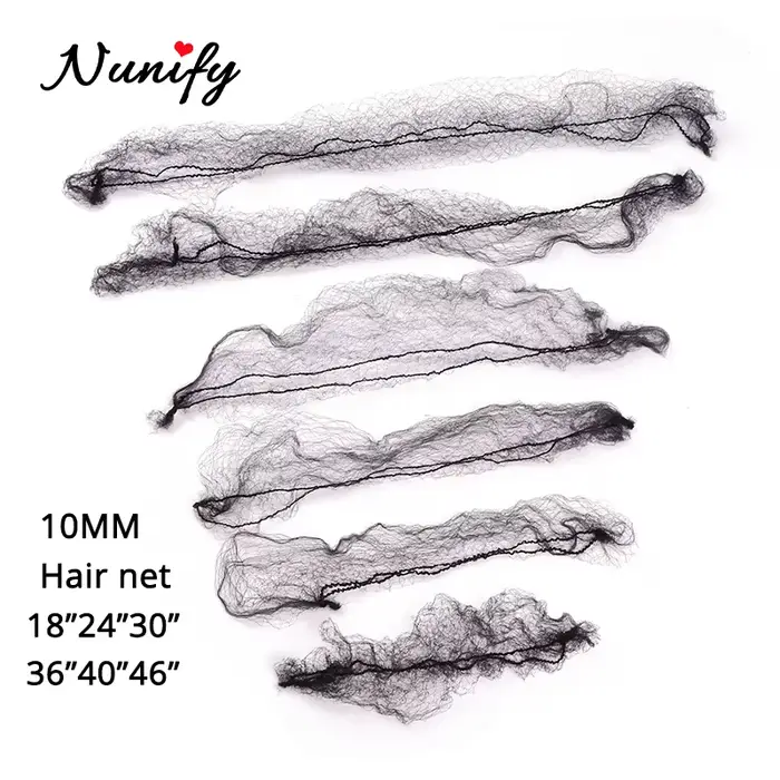 20 pièces/lot filets à cheveux Invisible bord élastique maille longue 36 pouces noir court 18 pouces