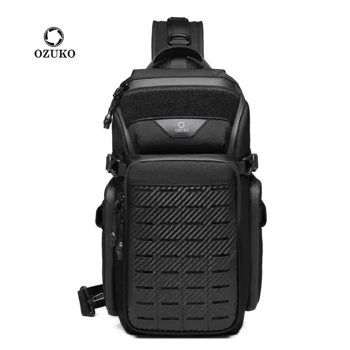 OZUKO hommes sacs de poitrine Sports de plein air tactique bandoulière sacs à bandoulière mâle étanc