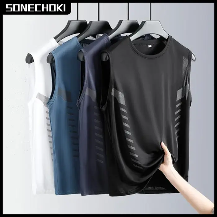 Gilet de course pour hommes, chemise ample sans manches, débardeur de basket-ball, vêtements de spor