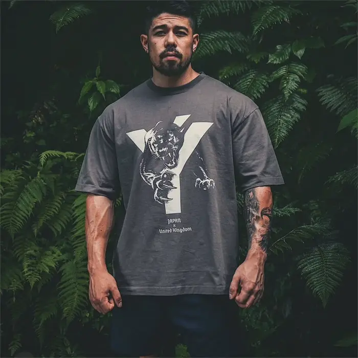 Circft Respzed T-shirt de sport en coton imprimé léopard pour hommes, vêtements de rue décontractés,