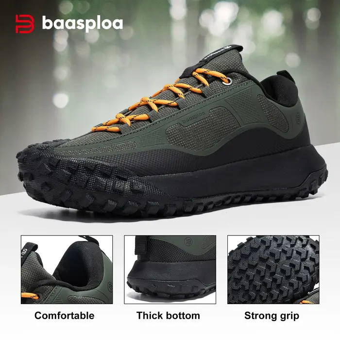 Baasploa hommes chaussures de randonnée décontracté léger à lacets chaussures de marche mâle en plei