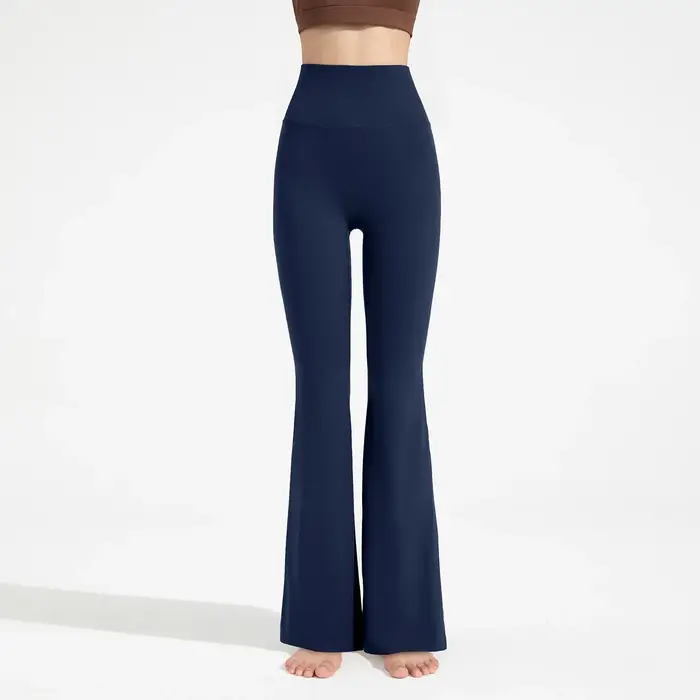 Leggings de yoga et de Pilates pour femme, taille haute, évasés, sans couture, effet push-up, couleu
