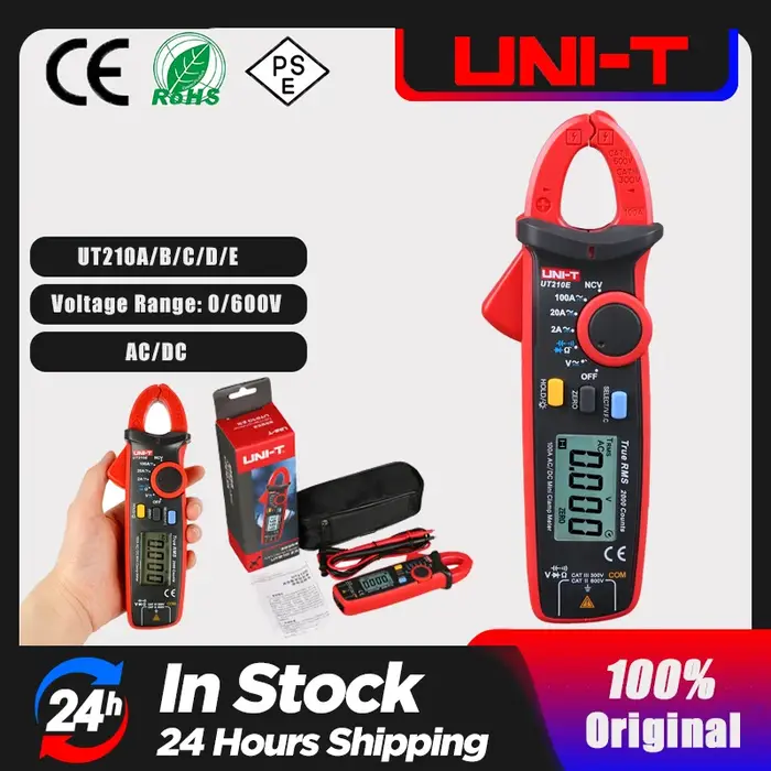 UNI-T UT210E Mini pince multimètre de courant numérique AC DC voltmètre de tension 100A ampèremètre 