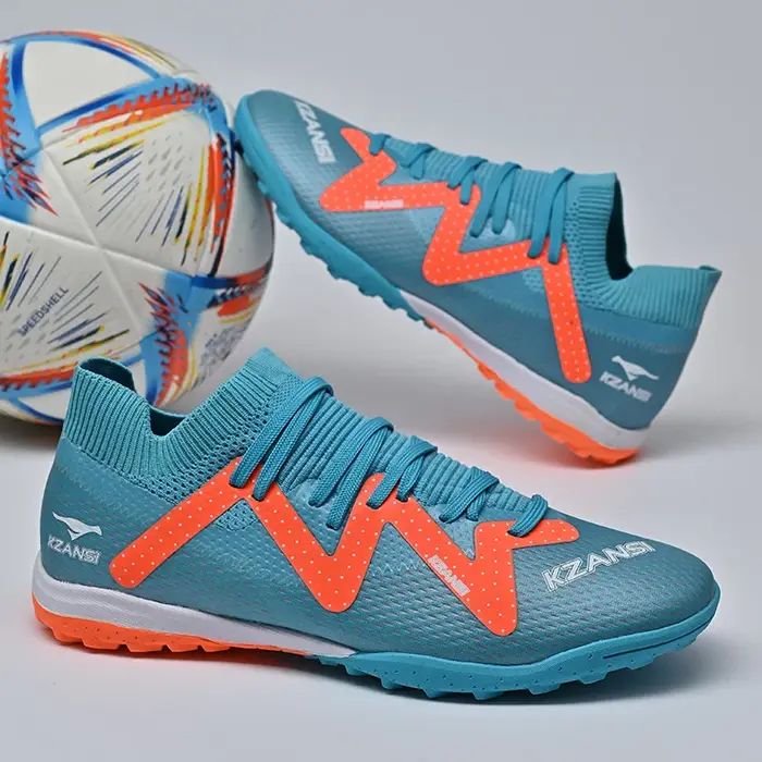 Chaussures de football non ald pour hommes, chaussures de football professionnelles bleues, baskets 
