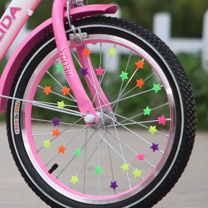 Clips de décoration colorés pour enfants, 36 pièces, perles de rayons de roue de vélo en plastique m