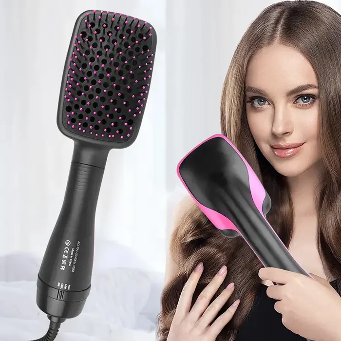 Sèche-cheveux brosse à Air chaud Styler et volumateur lisseur de cheveux bigoudi peigne rouleau une 