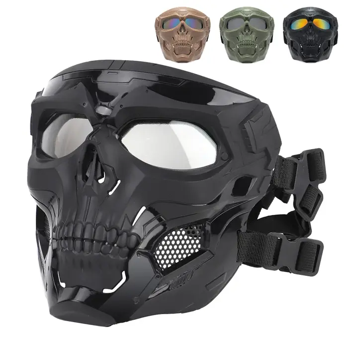 Cyclisme lunettes colorées moto crâne squelette masque coupe-vent masque complet Paintball jeu tacti