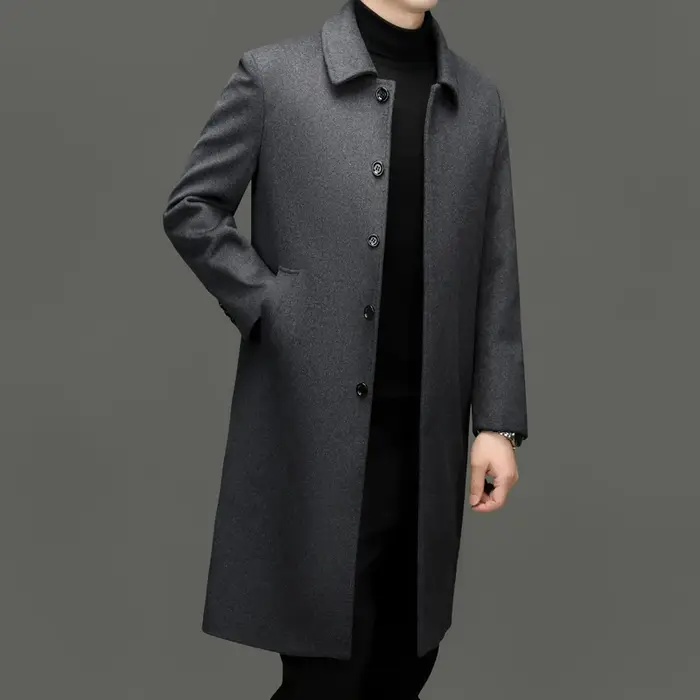 Manteaux en cachemire haut de gamme et à la mode pour hommes pour l'automne et l'hiver, vestes à rev