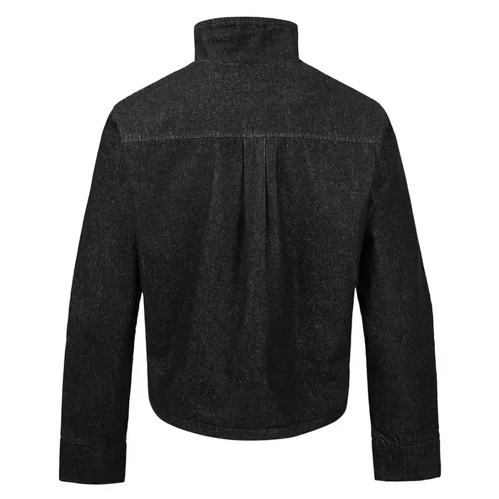 Veste en jean pour homme, nouvelle collection printemps-automne, couleur unie simple, col montant, v