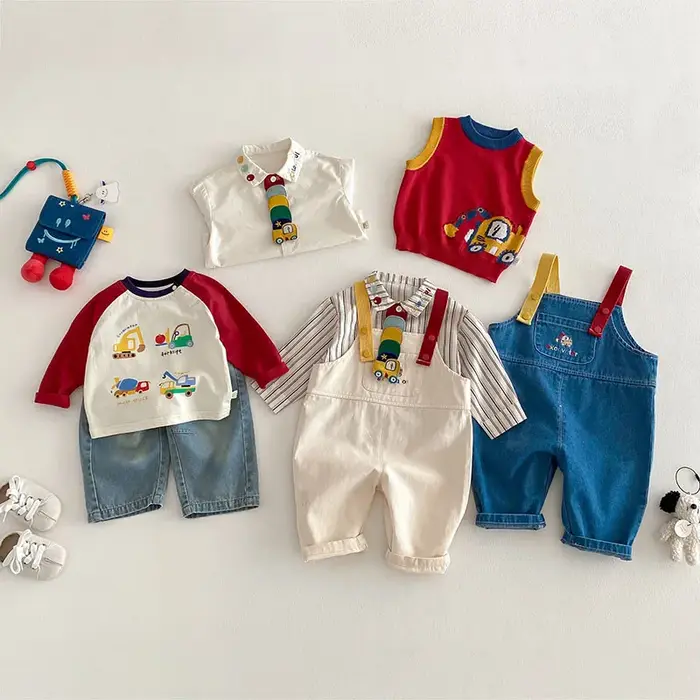 MILANCEL printemps enfants chemises 9M-5T dessin animé coloré voiture filles Blouse ingénierie véhic
