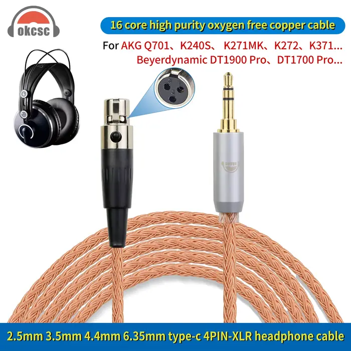 OKCSC-Câble de téléphone pour sauna Balance Standard, AKG Q701, KKKamps, Occuperdynamic DT1900 pro, 