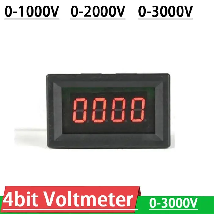 Voltmètre LED 4 bits DC 0-1000V 2000V 3000V, affichage numérique LED de haute précision, voltmètre h