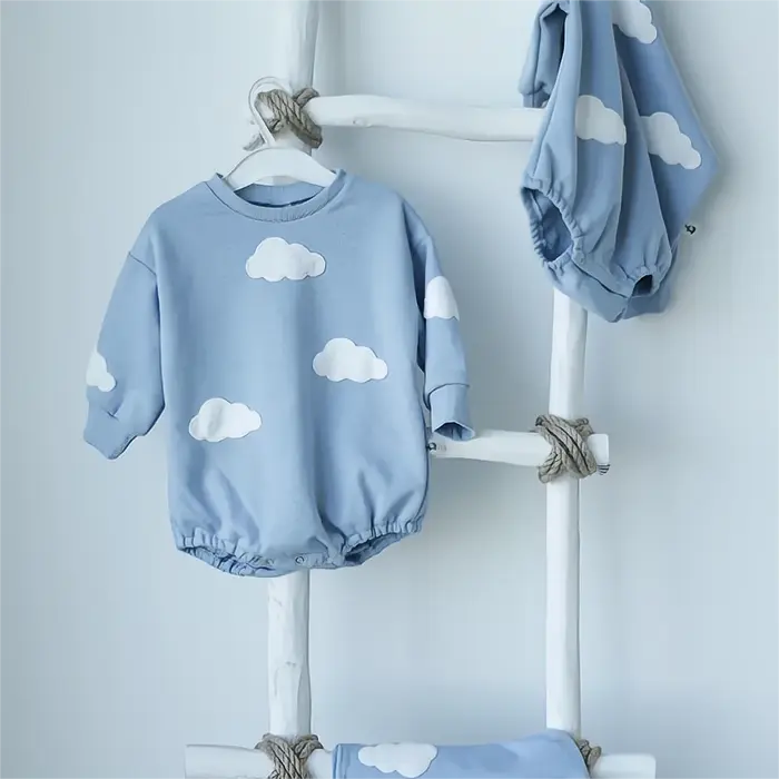 Vêtements de printemps pour bébé, sweat-shirt nuage, barboteuse pour bébé fille et garçon, body à ma