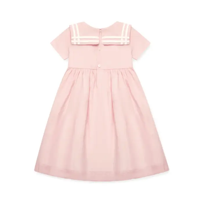 Robe en lin pour enfants, motif nid d'abeille, smocks faits main, manches courtes, vêtements pour fi