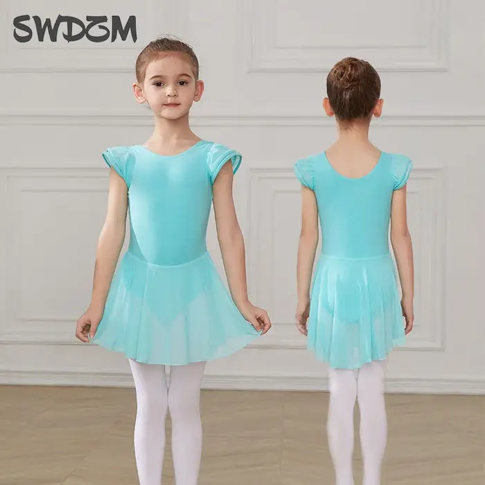 Justaucorps de Ballet pour filles, jupe, robe de soirée, en coton, vêtements de gymnastique, pour fe