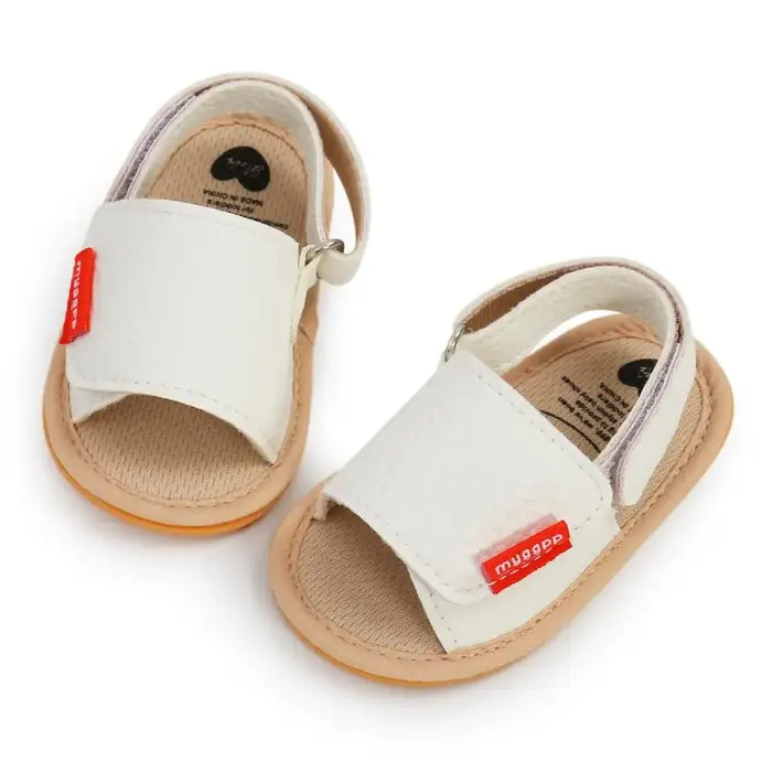 Sandales classiques en cuir pour bébés garçons et filles, antidérapantes, avec nœud de couleur unie,