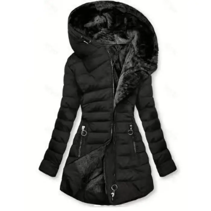 Nouvelle veste en coton mi-longue pour femme, collection automne-hiver 2026, cintrée, ajustée, à cap