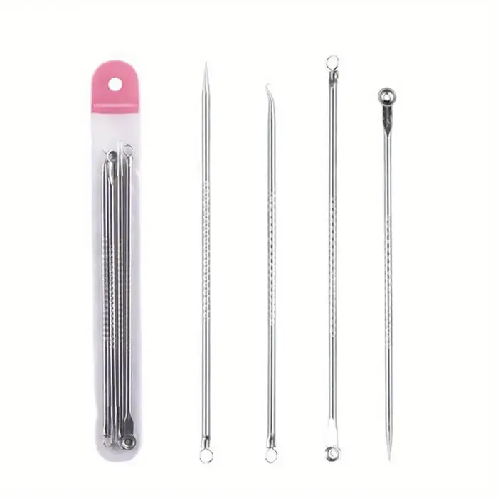 Kit d'extraction d'imperfections de boutons et d'acné, points noirs, aiguilles en acier inoxydable, 