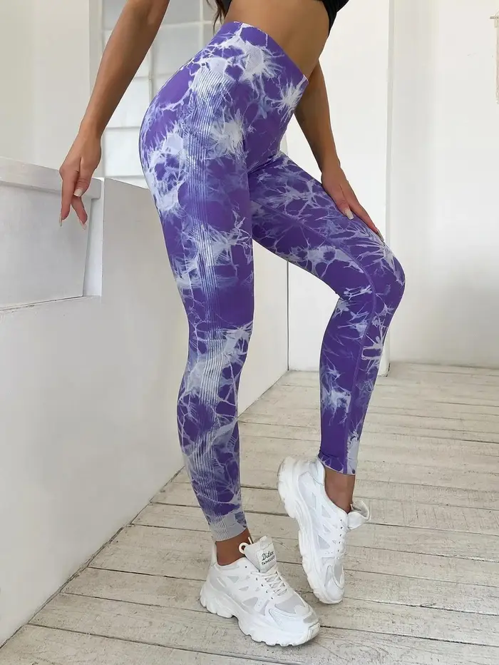 Leggings de yoga femme sans couture - Collant contrôle ventre taille haute pour exercice