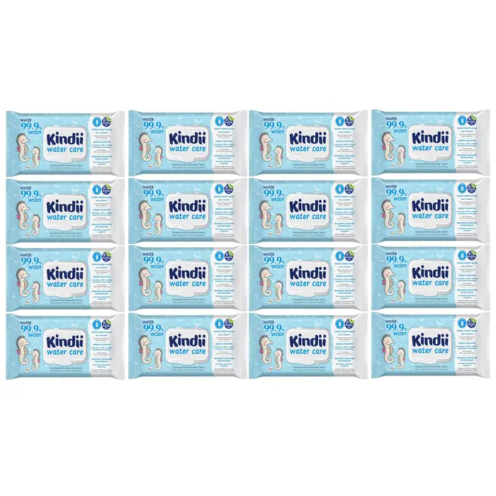 Kindi lingettes pour bébés et enfants 99.9% eau soin 60 pièces x16