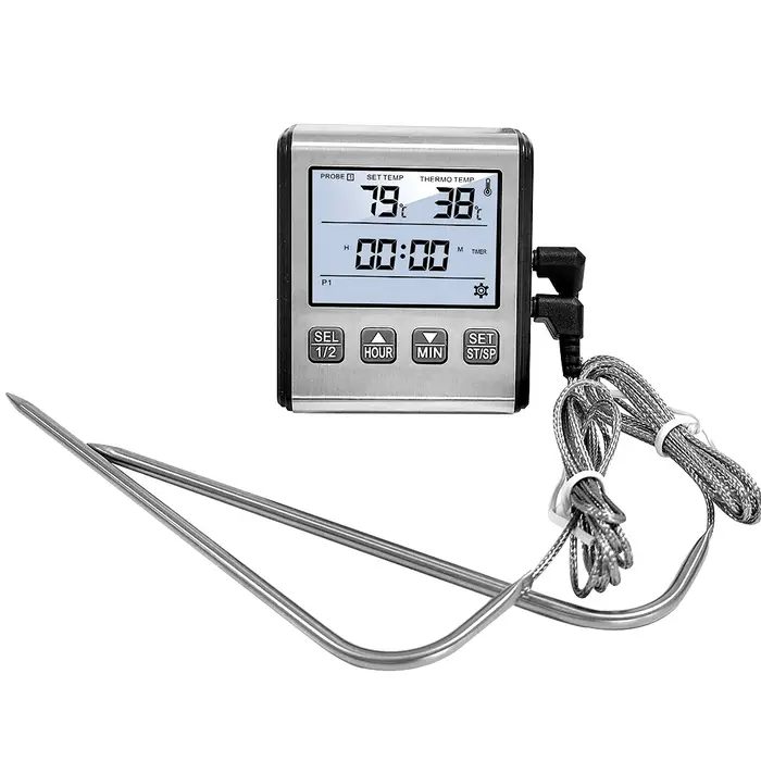 Therye.com numérique avec sonde en acier inoxydable, alarme de cuisine, minuterie de viande, mesure 