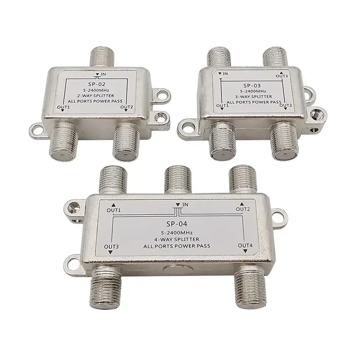 Séparateur Satellite d'antenne TV 2/3/4 voies, distributeur de répartiteur de télévision, câble Coax