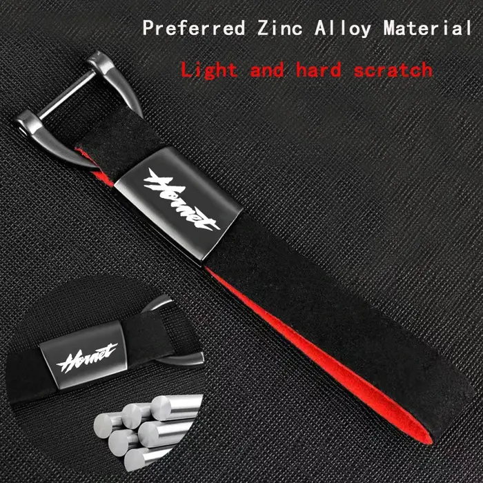 Porte-clés de moto en alliage de zinc et cuir suédé avec logo personnalisé, accessoires pour HONDA H