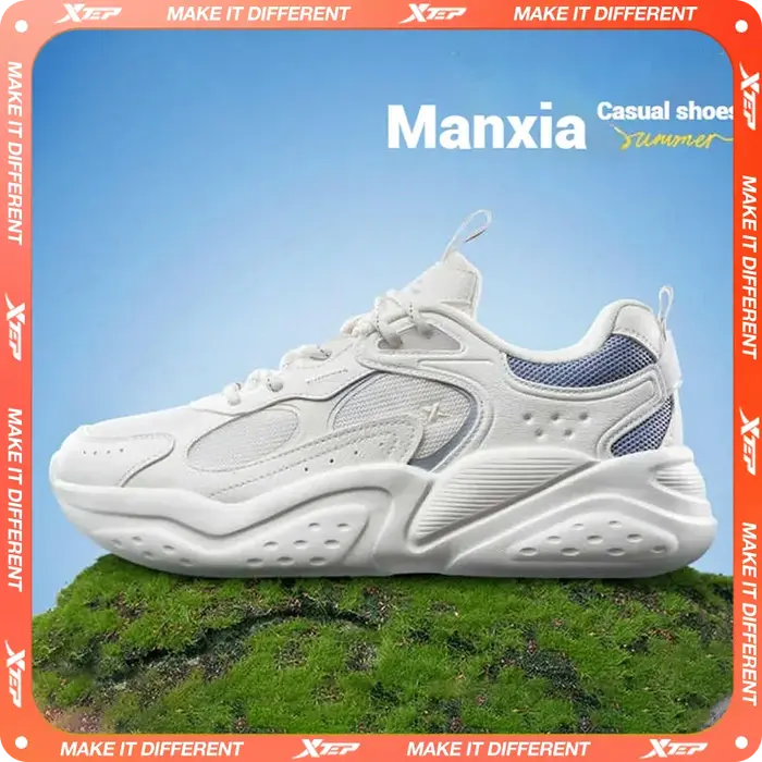 Chaussures décontractées Xtep femme été 2025 - Léger, respirant avec semelles épaisses et style rétro