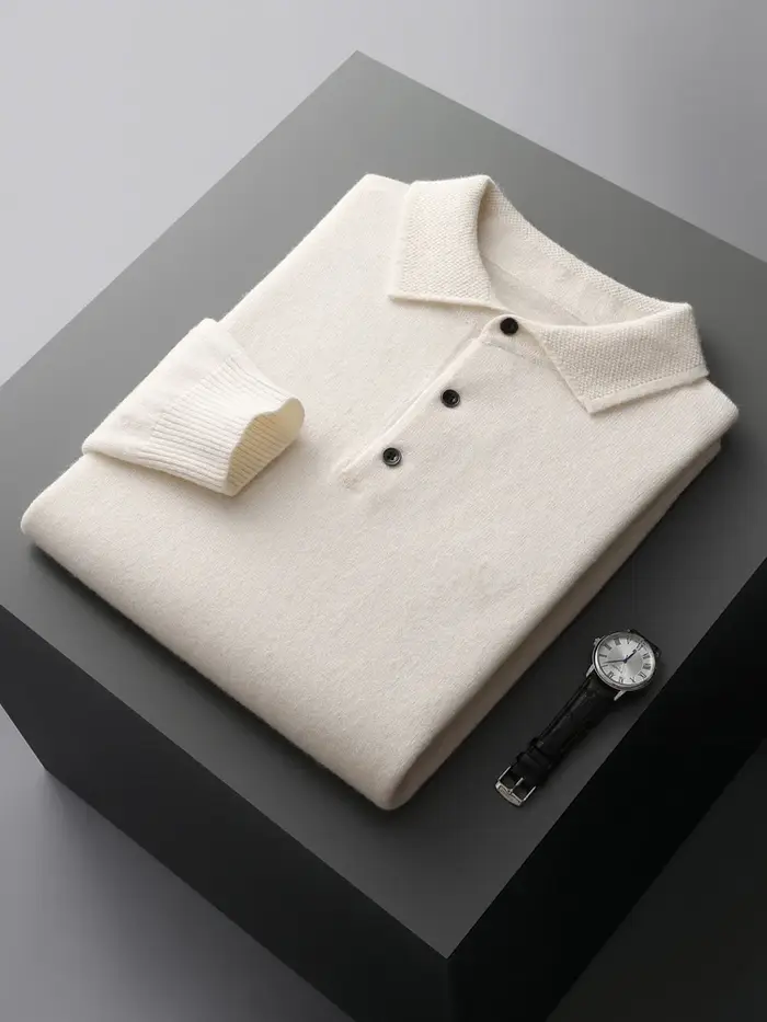 Mode automne hiver nouveau pull en cachemire hommes 100% laine mérinos pull décontracté ample POLO t
