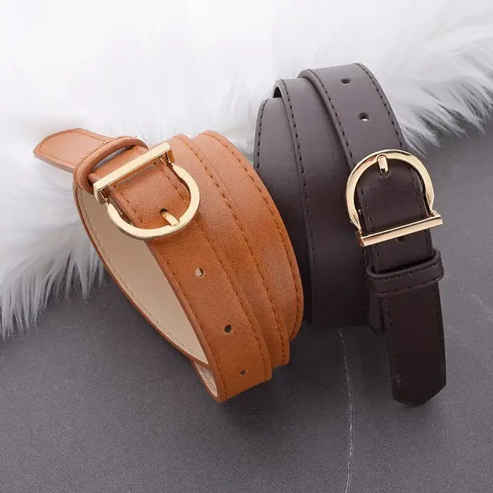 Ceinture en cuir PU coupe-vent pour femme, véritable, luxe, doux, pantalon cargo, jean, mode, broche