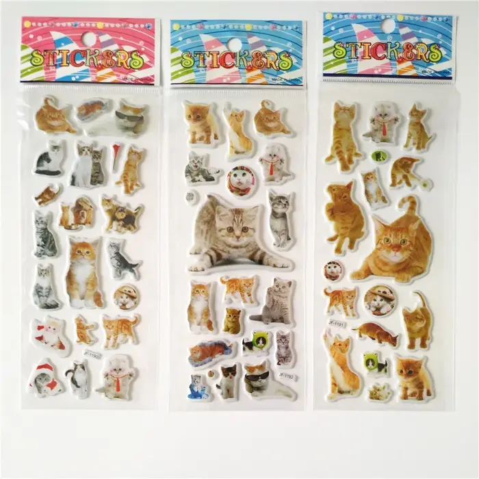 Autocollants 3d chien et chat Marie, 6 feuilles, pour voiture, Scrapbook, animaux, poisson, dinosaur