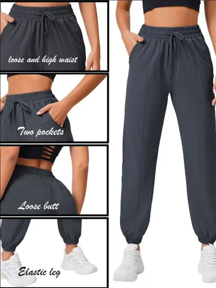 Pantalons de course et de fitness amples, poches latérales pour femmes, pantalons de sport décontrac