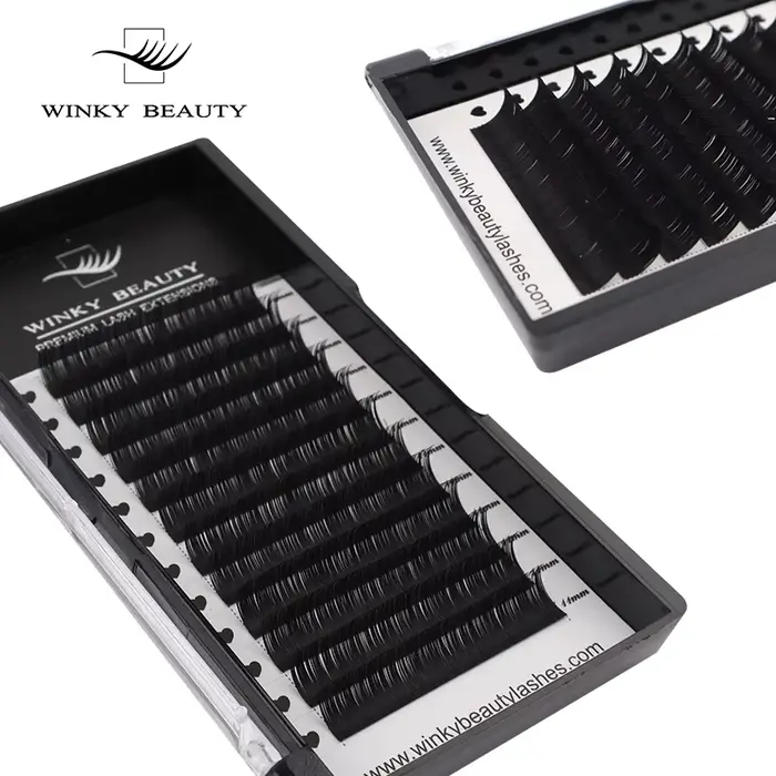 1 pc 0.03-0.20mm C/CC/D/DD Curl Extension de cils matériau mince et doux Volume cils individuels fau