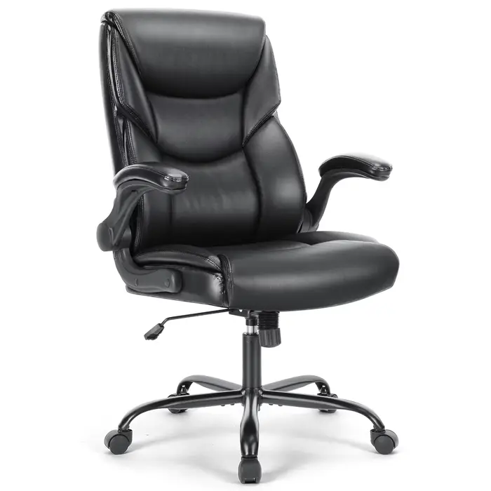 JIan-Chaise de jeu à bascule ergonomique avec accoudoir rembourré en cuir PU, fauteuil à roulettes, 