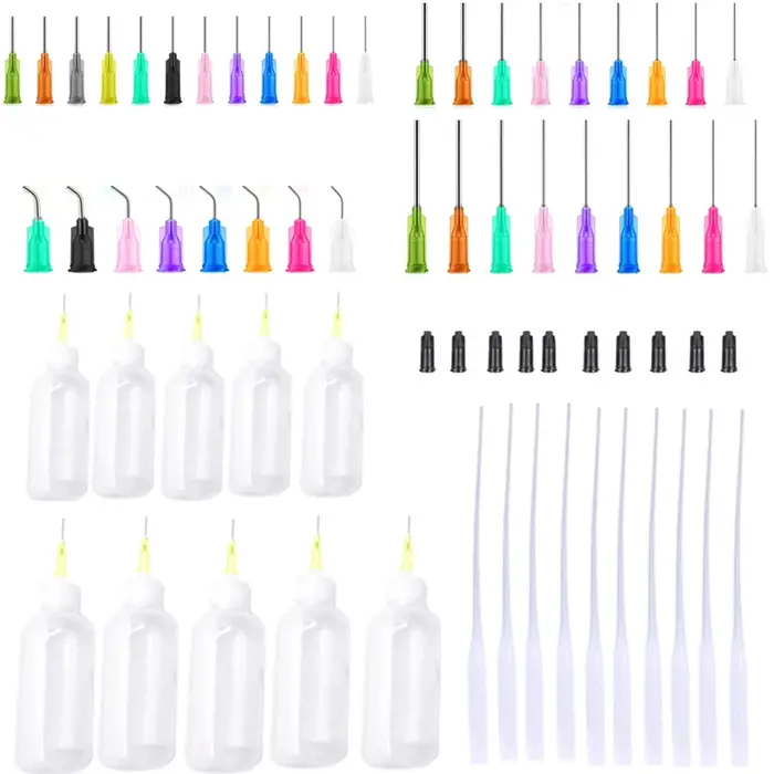 Kit applicateur de distributeurs, bouteille à presser en plastique, buse de Tube de chute et aiguill