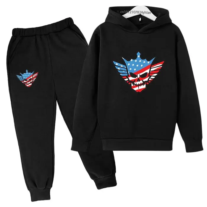 Enfants automne printemps mode Cody WWE 2 pièces pull à capuche + pantalon survêtements 2-13 ans gar