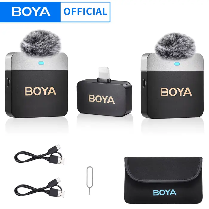 BOYA BY-M1V Microphone à condensateur Lavalier sans fil pour iPhone Android Smartphone caméra PC de 