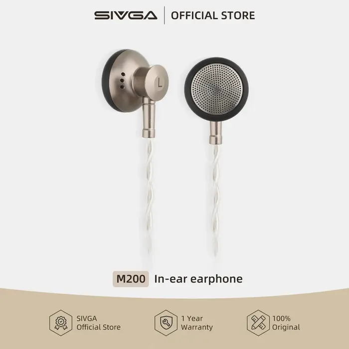 Écouteurs filaires intra-auriculaires SIVGA M200 Hi-Fi, son clair et large scène sonore, prise jack 