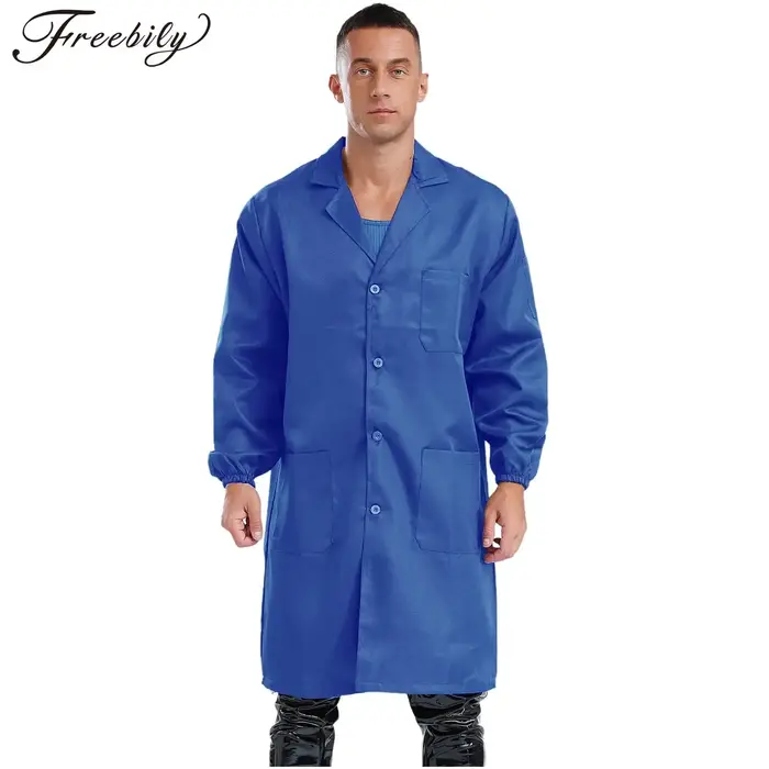 Robe de travail unisexes ADT simple boutonnage avec poches pour documents pour entrepôt et usine travailleur efficace confort durable