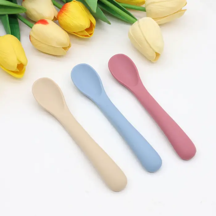 Cuillère souple en Silicone pour bébé, Gadgets d'alimentation, articles pour bébé, petite cuillère, 