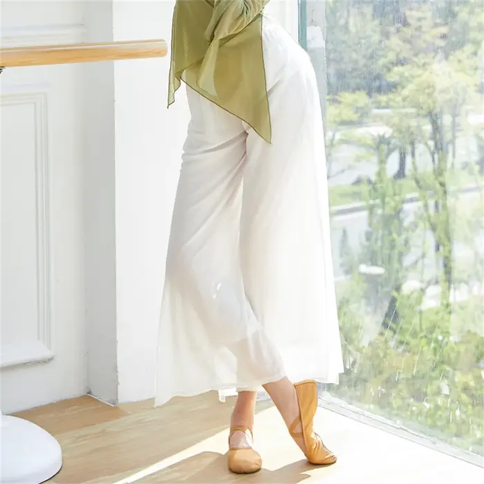 Pantalon de danse moderne pour femmes en nylon ample - Idéal pour yoga et danse classique chinoise