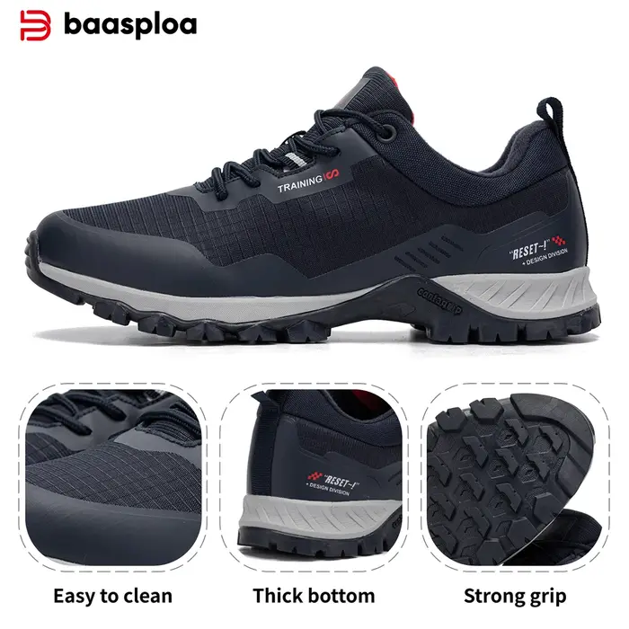 Baasploa-Chaussures de Randonnée Imperméables et Résistantes à l'Usure pour Homme, Baskets d'Escalad