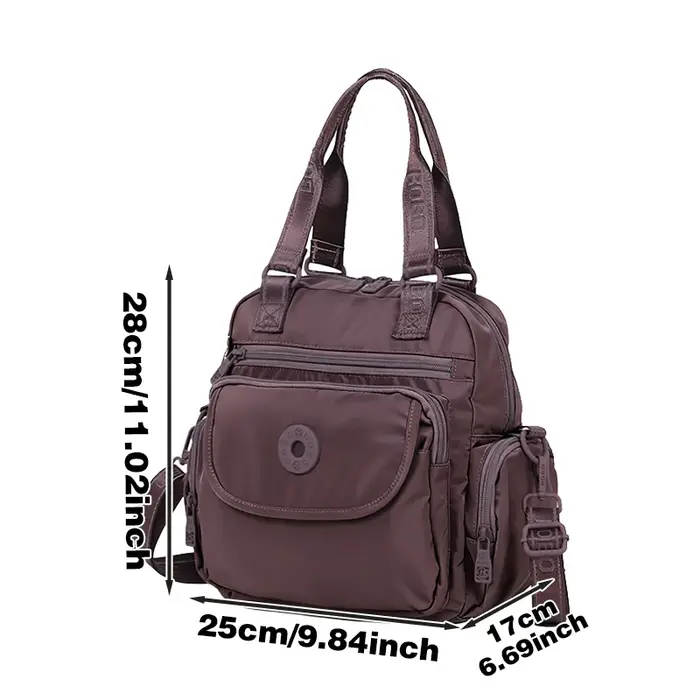 Sac à dos polyvalent et léger pour femmes, sac à bandoulière unisexe multi-poches, sacs Preppy léger
