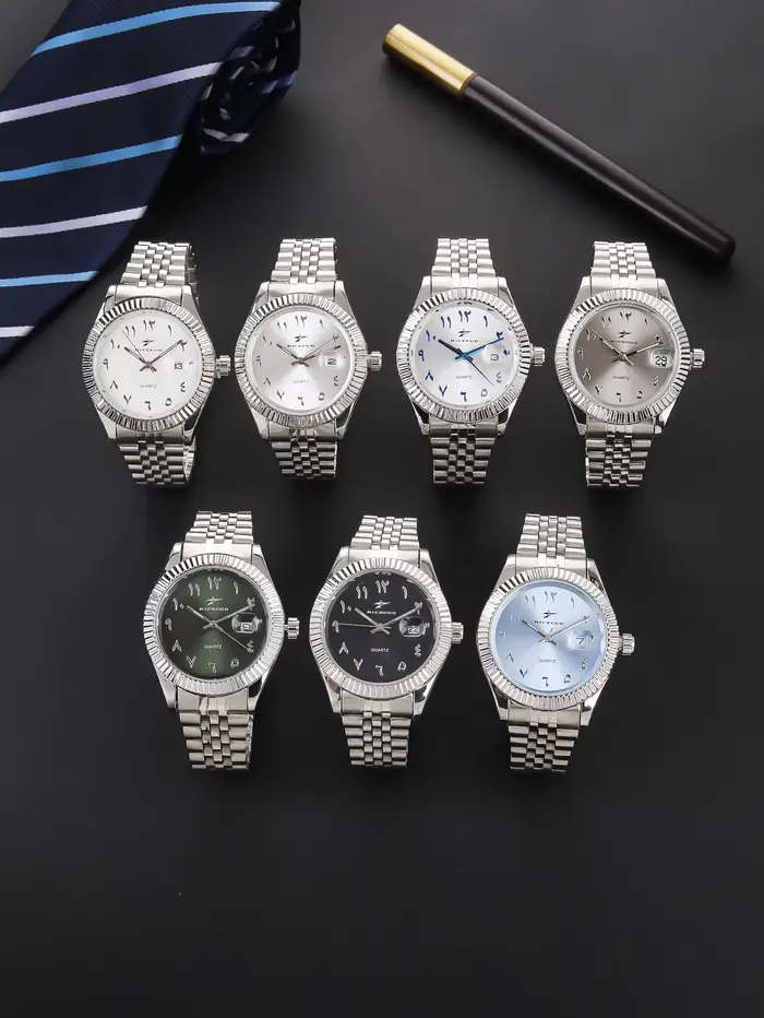 Montres à quartz en acier inoxydable pour hommes, montres-bracelets décontractées pour hommes, horlo