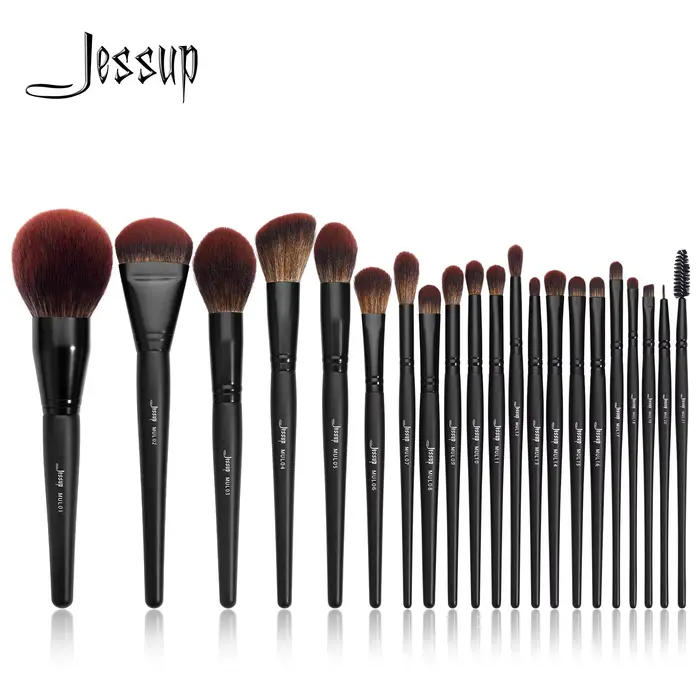 Jessup-Ensemble de pinceaux de maquillage synthétiques de qualité supérieure, brosse à poudre, fond 