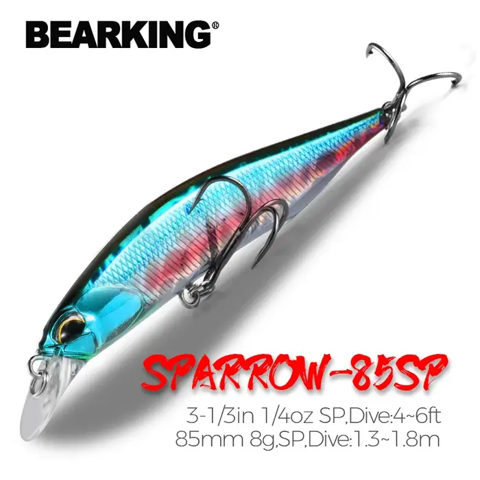 BEARKING 85mm 8g modèle chaud leurres de pêche appât dur 14 couleurs pour choisir vairon qualité pro