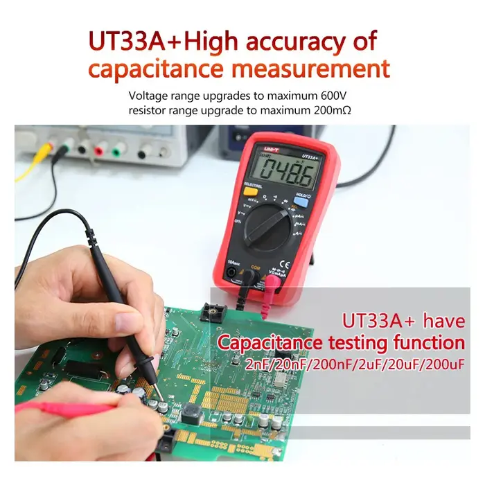 UNI-T UT33A UT33B UT33C UT33D Plus multimètre de poche ampèremètre numérique voltmètre mesure de rés