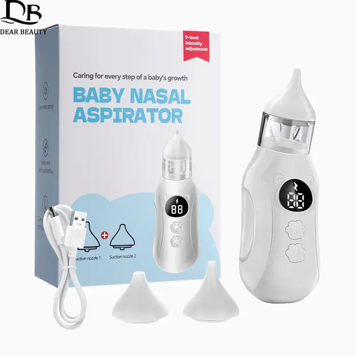 Aspirateur Nasal électrique pour bébé, à faible bruit, 9 niveaux d'aspiration, nettoyeur de nez Rech