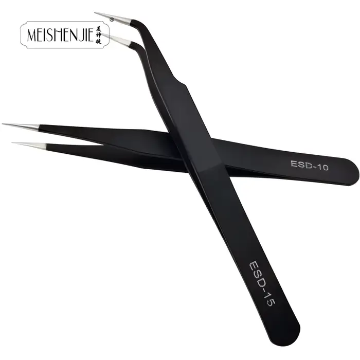 MEISHENJIE-Pince à épiler en acier inoxydable pour faux cils, outil de maquillage pour extensions d'