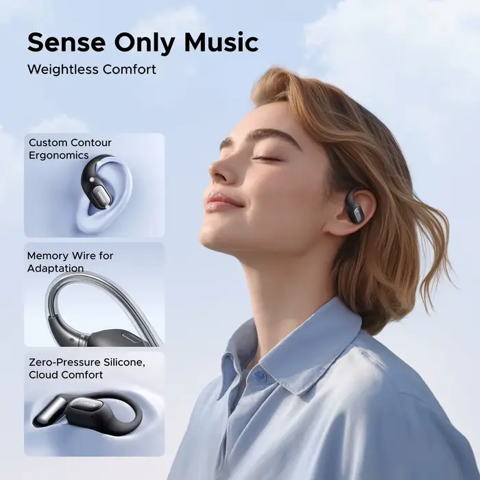 UGREEN FitBuds écouteurs à oreille ouverte, crochet d'oreille TWS True-Wireless Bluetooth 6.0 écoute